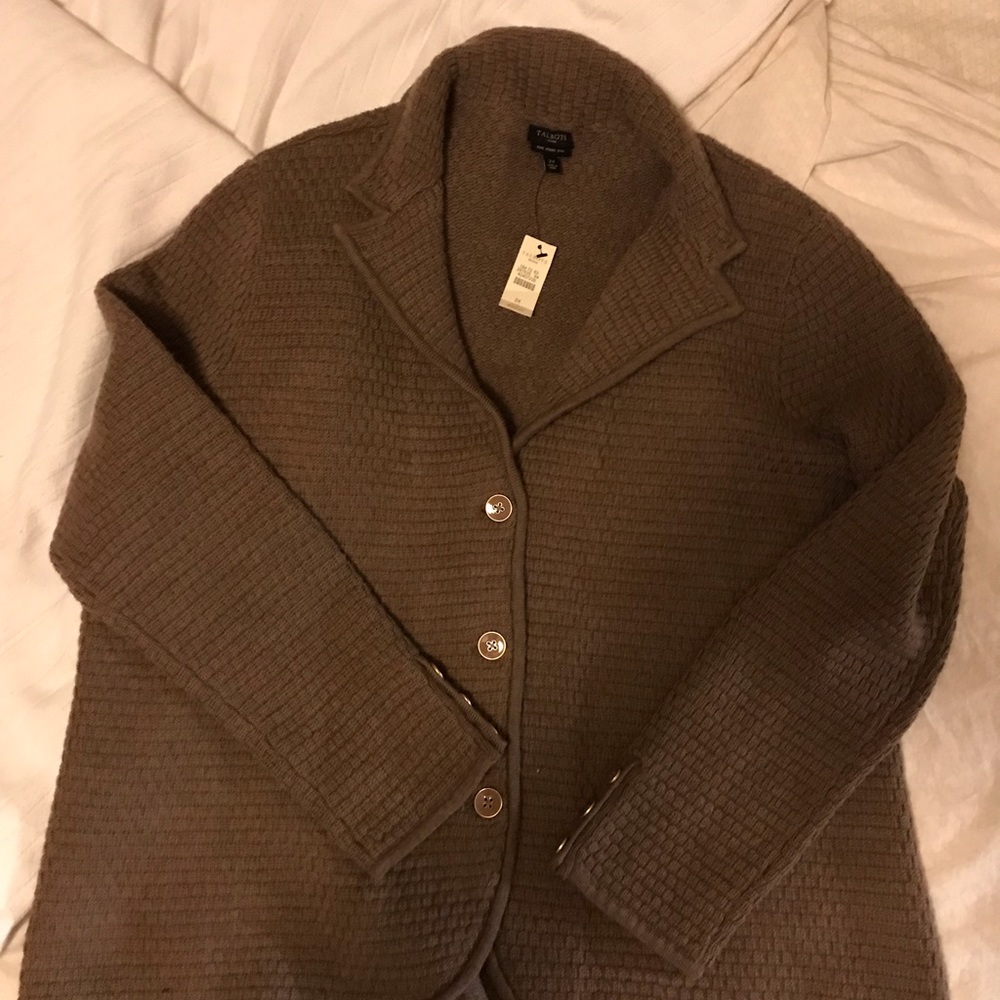 Talbots Sweater Cardigan Jacket NWT in Brown